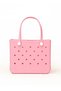 EVA Rubber Beach Tote Bag with 5 Summer Charms for Women & Family - (Rose Gold - Large) - 4