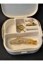 Portable Mirror Makeup Jewelry Box Mini Size with Mirror Organized 9X 9 cm Purse Size - 2