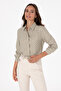 Women's Light Khaki Long Sleeve Shirt 50309025-Vr183