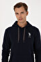 Men's Regular Fit Hooded Navy Blue Basic Sweatshirt 50307703-Vr033 - 2
