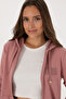 Women's Dusty Rose Zippered Hooded Sweatshirt 50307714-Vr221 - 2
