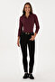 Women's Burgundy Basic Polo Neck Sweatshirt 50307755-Vr177 - 4