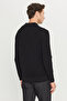 Men's Black Cotton Standard Fit Regular Cut Jacquard Polo Neck Knitwear Sweater - 5