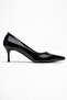 Black Patent Leather - Flat Thin Heeled Women's Stiletto - 2