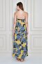 Women's Strapless Lined Chiffon Midi Summer Dress 700-3753374 - 4