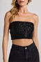 Strapless Crop Sequin Party Top - 4