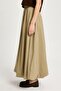 Women's Khaki Elastic Long Lined Balloon Skirt 29004 - 5