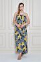 Women's Strapless Lined Chiffon Midi Summer Dress 700-3753374 - 3