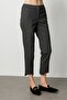 Women's Patterned Skinny Leg Trousers 1067 Black - 3