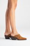 Densy Women's Genuine Leather Western Slippers Tan Suede - 3