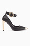 Jennica Black Ankle Buckle Women's Heeled Shoes - 3
