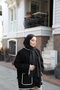 Jacquard Geometric Pattern Lumea Shawl - Black - 3