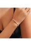 Gold Blue Detailed Steel Zircon Stone Waterway Bracelet 21 cm Gift Bracelet - 3