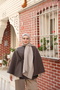 Jacquard Geometric Pattern Lumea Shawl - Stone - 3