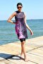 ملابس سباحة نسائية نصف محتشمة بنمط أكمام مفتوحة من ماركة Under Moda باللون الأرجواني