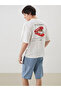 Nevavm Oval Collar Printed Combed Cotton Men's T-Shirt