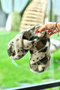 Women's Water Green Patterned Plush Cross House Slippers - 4