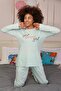 Women's Combed Cotton Long Sleeve Pajama Suit Water Green