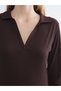 Lcwaikiki Classic Brown Polo Neck Women's T-Shirt - 3