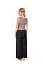 Women's Thick Strap Body Wide Leg Trousers 2 Piece Set Brown - 3