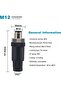 M12 8 Pin Male & Female Socket Panel Aviation Wire Connector,12mm Industrial Circular Connector IP67 - 6