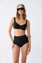 Women's Black Padded Square Neck High Waist Bikini Set - 3