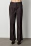 Glitter Fabric Wide Leg Trousers Burgundy 05171