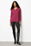 Women's Crew Neck Floral Embroidered Blouse Plum - 5