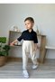 Baby Kids Cream Short Sleeve Pantalon Shirt Set 1-5 Years - 3