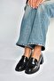 T820145360 Black Rustic Thick Heeled Women's Shoes