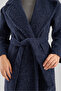 Navy Blue Boucle Oversize Coat - 6