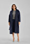 Navy Blue Boucle Oversize Coat - 4