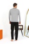 Men's Long Sleeve Combed Cotton Smoked Pajama Set - 6