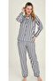 4007 women's long sleeve striped gaffuriye pajama set