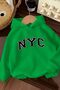 3-Thread Combed Cotton NYC Printed Unisex Hooded Kids Sweatshirt