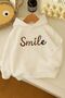 3-Ply Combed Cotton Smile Printed Unisex Hooded Children's Sweatshirt