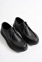 Oren Men's Black Genuine Leather Lace-Up Casual Shoes