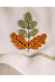 قطعتان من قماش التجفيف القطني المطرز من فلور - أبيض/أخضر - 3