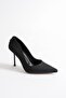 Lunara Women's Black Nubuck Gold Accessories Pointed Toe High Thin Heeled Shoes Stiletto (9.5 cm) - 3