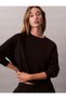 Women's Brand Logo Printed Crew Neck Long Sleeve Stylish Black Sweatshirt Suitable for Daily Use - 5