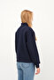 Zippered Collar Embossed Sweatshirt S12058 - 5
