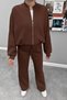 women's 3-thread brushed inside oversized tracksuit set NBG105 - 4
