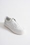 Eryon Men's White Genuine Leather Casual Sneaker with Rubber Detail Shoes - 4