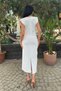 Women's Winter Side Drop Sleeveless Stoned Dress Stylish Daily Comfortable Dress Ecru 50336 - 3