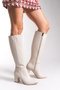 Women's Below Knee Boots 0012500 Beige Skin - 2