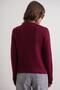6951 Women's Crew Neck Buttoned Knitwear Short Cardigan Burgundy - 6