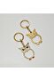 Keychain Bag Accessory Stoned Owl Figure Keychain Accessory Gold-Silver - 4