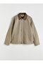 Özmarka New Season Beige Velvet Collar Men's Jacket - 6