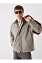 Özmarka New Season Beige Velvet Collar Men's Jacket
