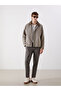 Özmarka New Season Beige Velvet Collar Men's Jacket - 2